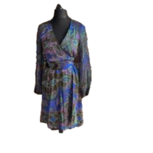 Antik Batik silk/shifon  cocktail wrap dress